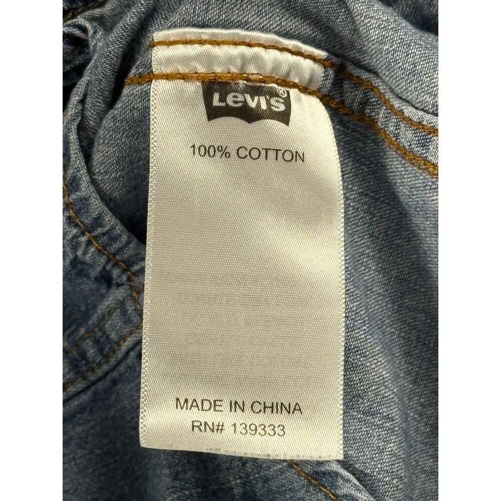Levi's women's denim chambray sz M western snap button-down shirt dress. - Picture 5 of 10